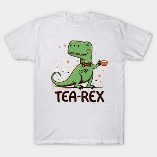 Tea Rex- Funny Tea drinking Dinosaur T-Shirt